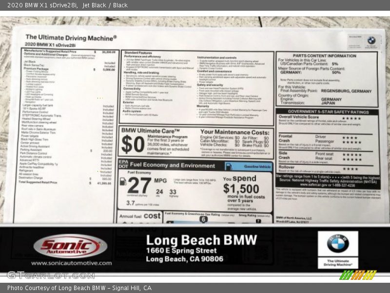 Jet Black / Black 2020 BMW X1 sDrive28i