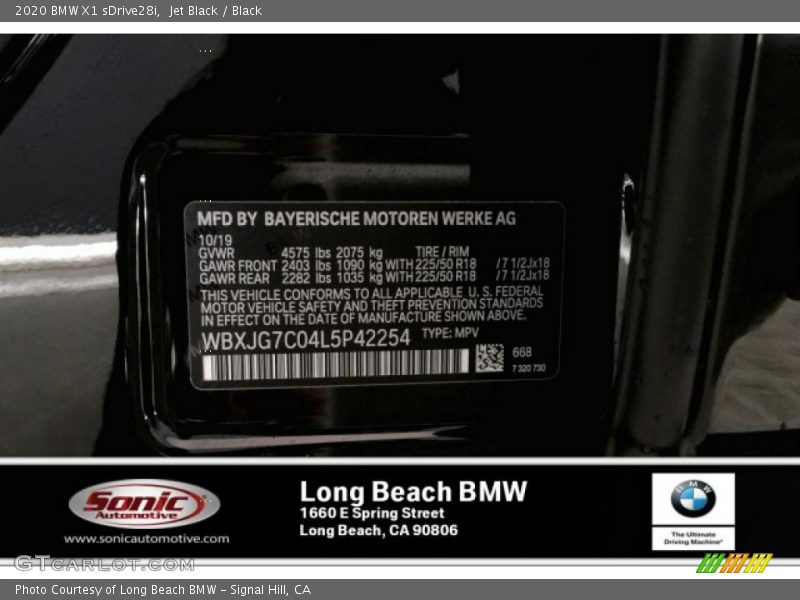 Jet Black / Black 2020 BMW X1 sDrive28i