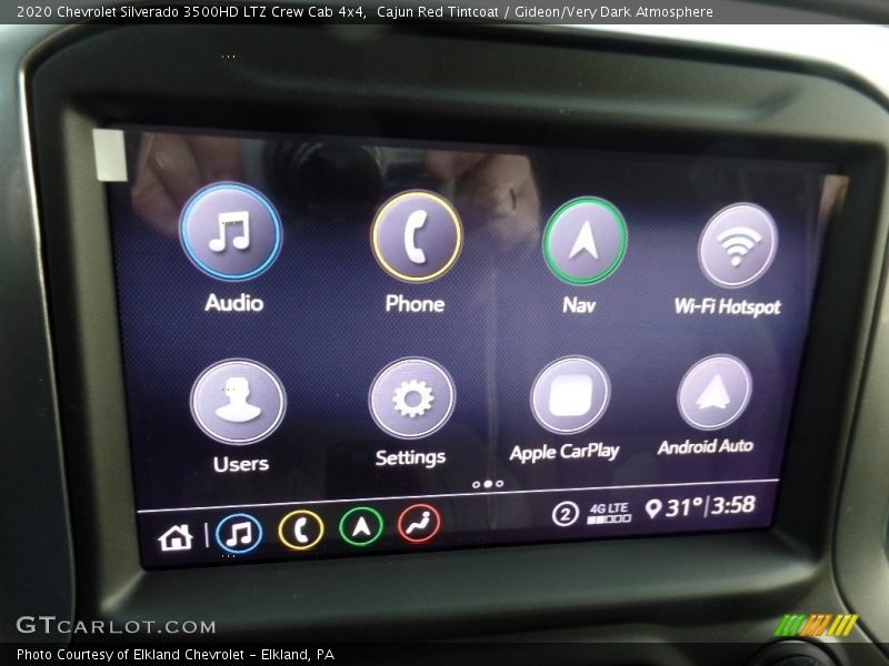 Cajun Red Tintcoat / Gideon/Very Dark Atmosphere 2020 Chevrolet Silverado 3500HD LTZ Crew Cab 4x4