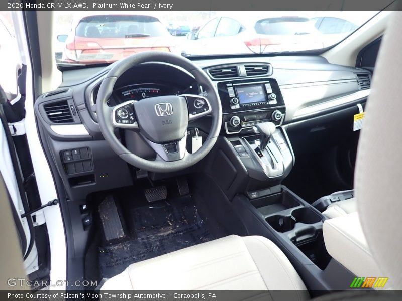 Platinum White Pearl / Ivory 2020 Honda CR-V LX AWD