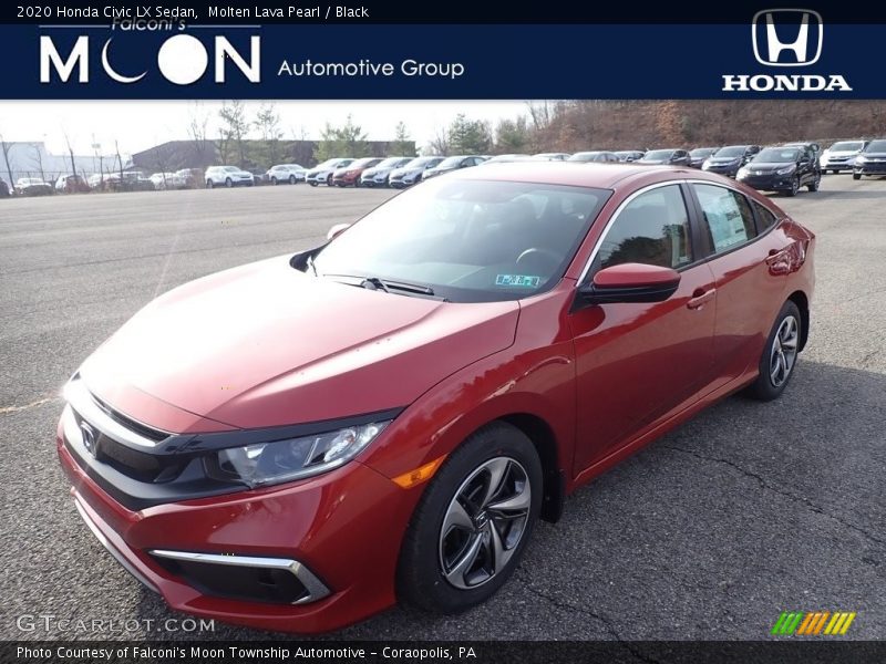 Molten Lava Pearl / Black 2020 Honda Civic LX Sedan