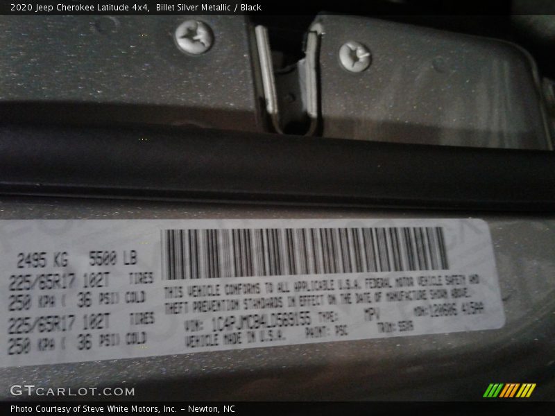 Billet Silver Metallic / Black 2020 Jeep Cherokee Latitude 4x4