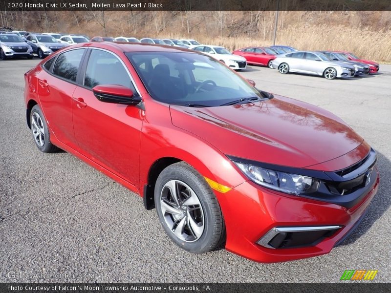 Molten Lava Pearl / Black 2020 Honda Civic LX Sedan