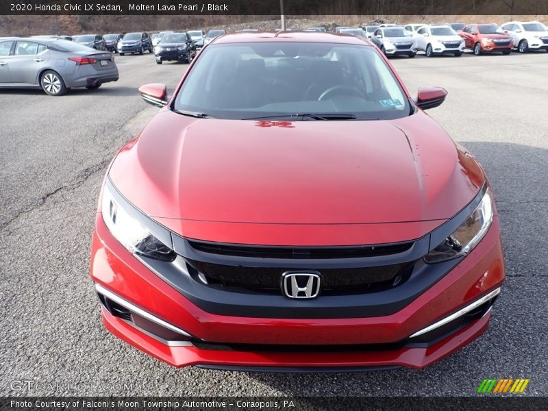 Molten Lava Pearl / Black 2020 Honda Civic LX Sedan