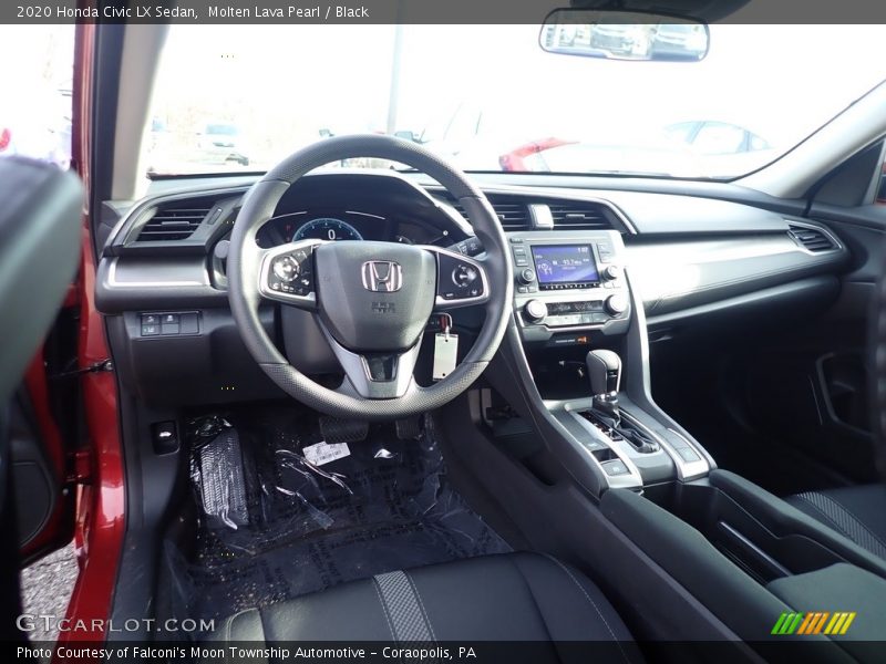 Molten Lava Pearl / Black 2020 Honda Civic LX Sedan