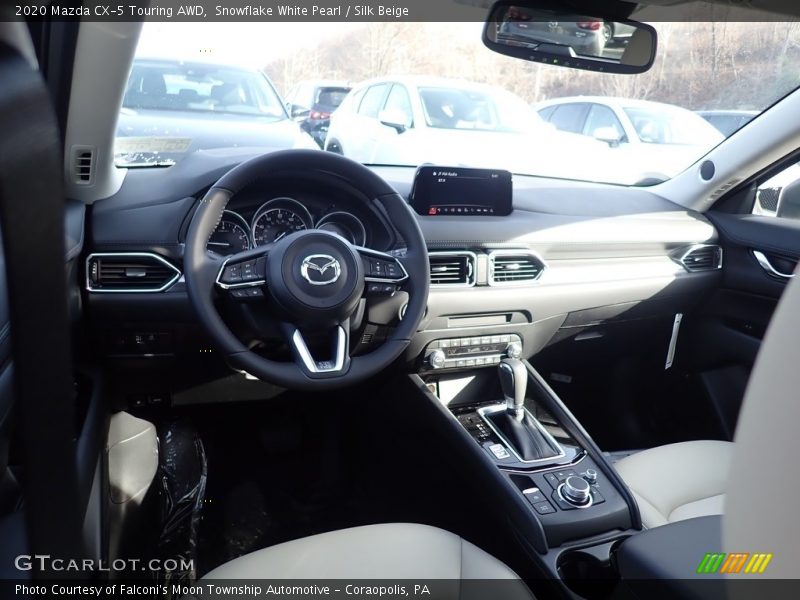 Snowflake White Pearl / Silk Beige 2020 Mazda CX-5 Touring AWD