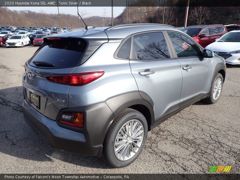 Sonic Silver / Black 2020 Hyundai Kona SEL AWD