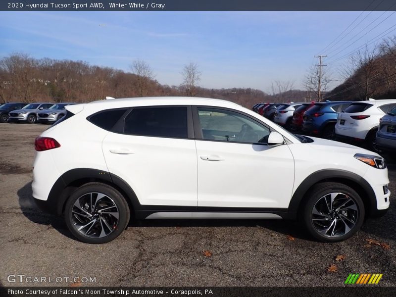 Winter White / Gray 2020 Hyundai Tucson Sport AWD