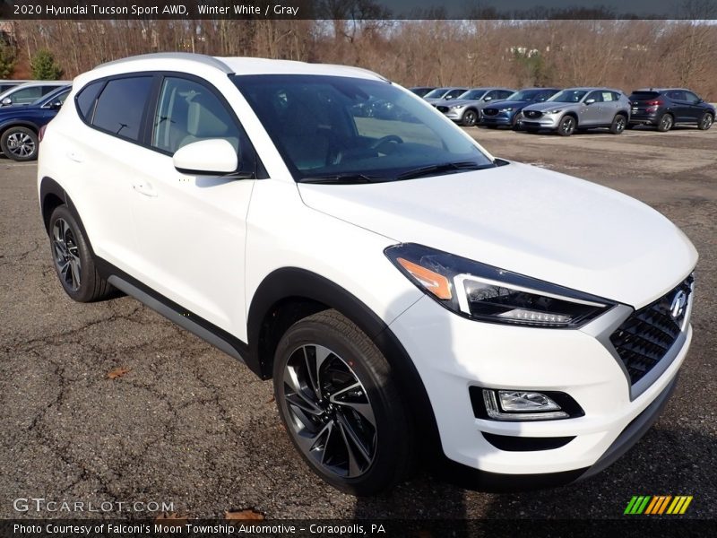 Winter White / Gray 2020 Hyundai Tucson Sport AWD