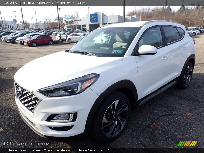 Winter White / Gray 2020 Hyundai Tucson Sport AWD