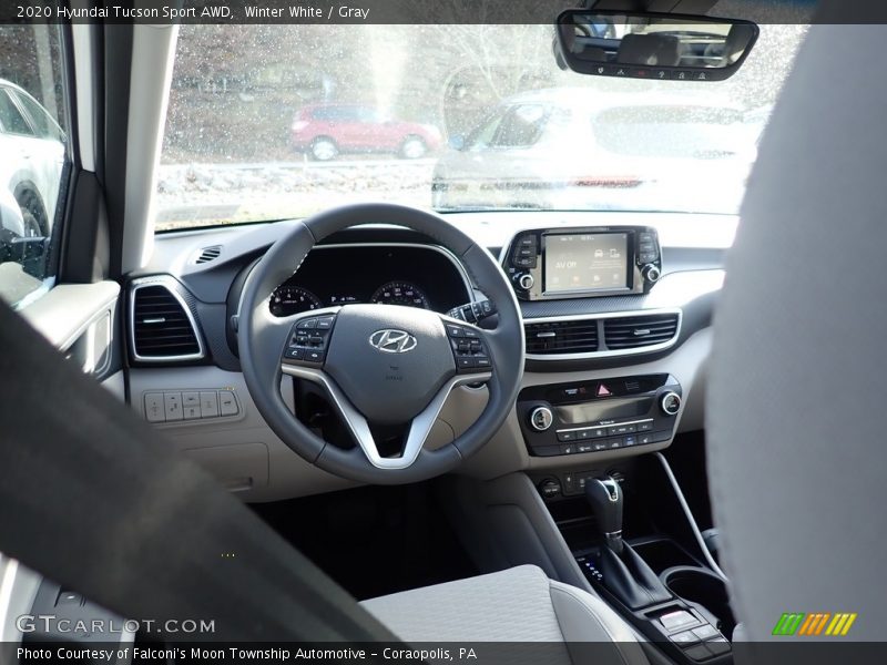 Winter White / Gray 2020 Hyundai Tucson Sport AWD