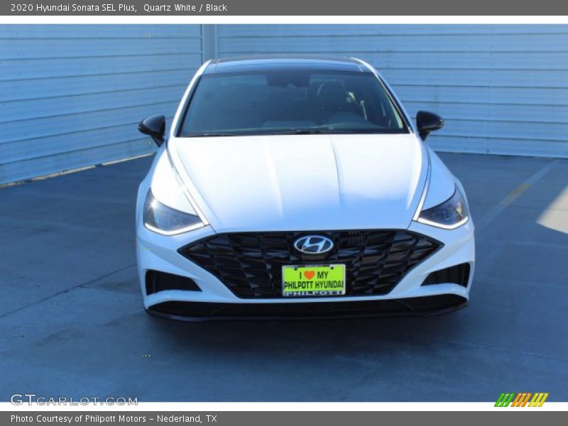 Quartz White / Black 2020 Hyundai Sonata SEL Plus