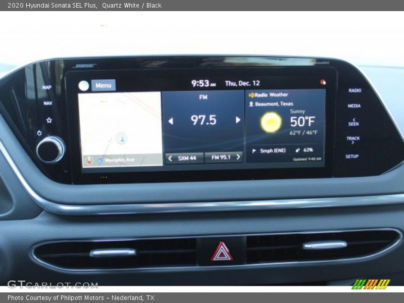Quartz White / Black 2020 Hyundai Sonata SEL Plus