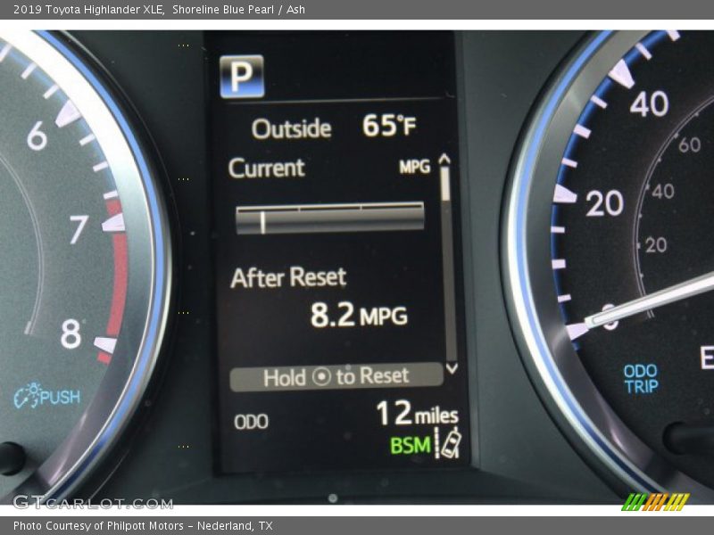 Shoreline Blue Pearl / Ash 2019 Toyota Highlander XLE