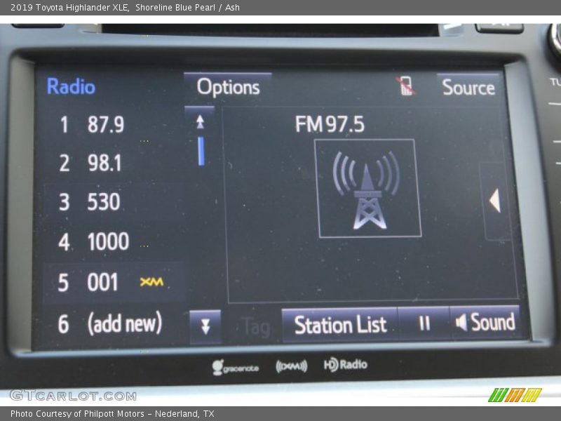 Shoreline Blue Pearl / Ash 2019 Toyota Highlander XLE