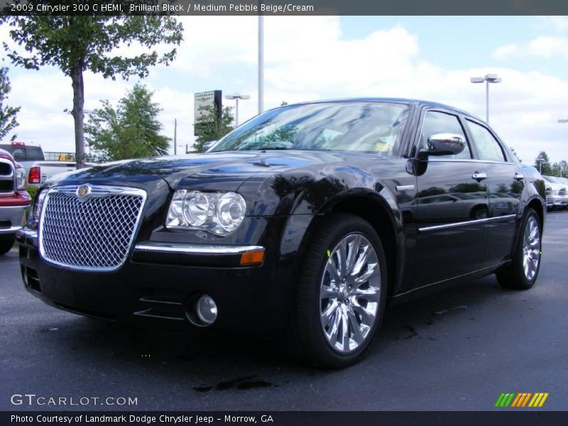 Brilliant Black / Medium Pebble Beige/Cream 2009 Chrysler 300 C HEMI