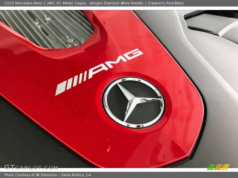designo Diamond White Metallic / Cranberry Red/Black 2020 Mercedes-Benz C AMG 43 4Matic Coupe