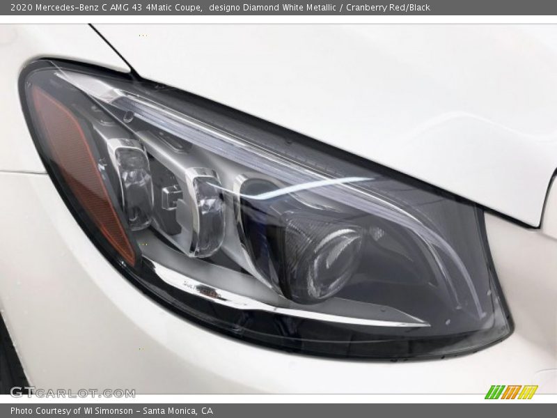 designo Diamond White Metallic / Cranberry Red/Black 2020 Mercedes-Benz C AMG 43 4Matic Coupe
