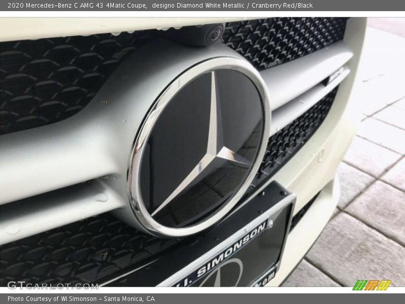 designo Diamond White Metallic / Cranberry Red/Black 2020 Mercedes-Benz C AMG 43 4Matic Coupe