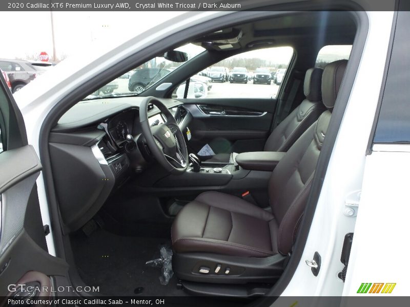 Crystal White Tricoat / Dark Auburn 2020 Cadillac XT6 Premium Luxury AWD