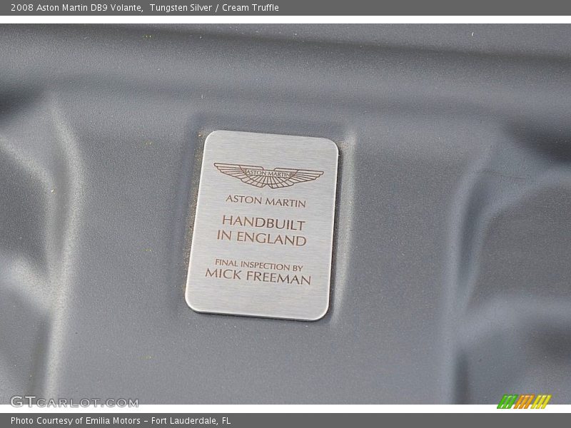 Tungsten Silver / Cream Truffle 2008 Aston Martin DB9 Volante