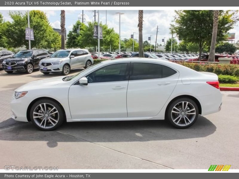 Platinum White Pearl / Espresso 2020 Acura TLX V6 Technology Sedan