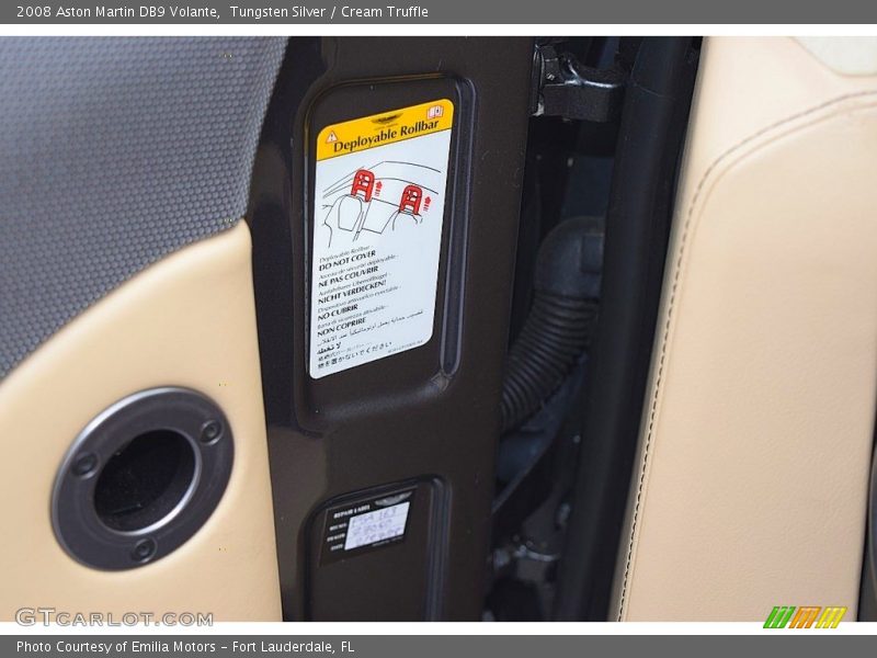 Tungsten Silver / Cream Truffle 2008 Aston Martin DB9 Volante