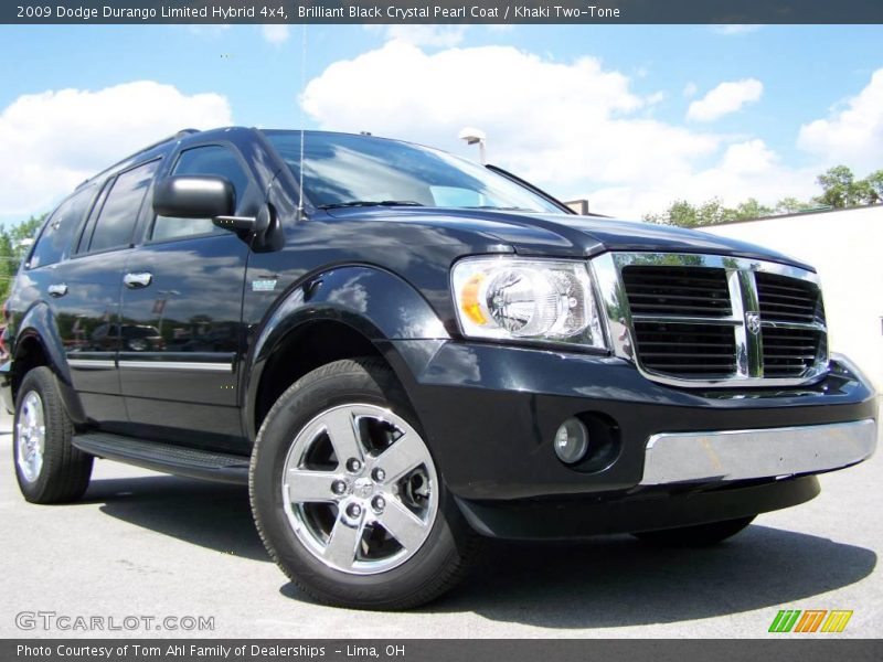 Brilliant Black Crystal Pearl Coat / Khaki Two-Tone 2009 Dodge Durango Limited Hybrid 4x4