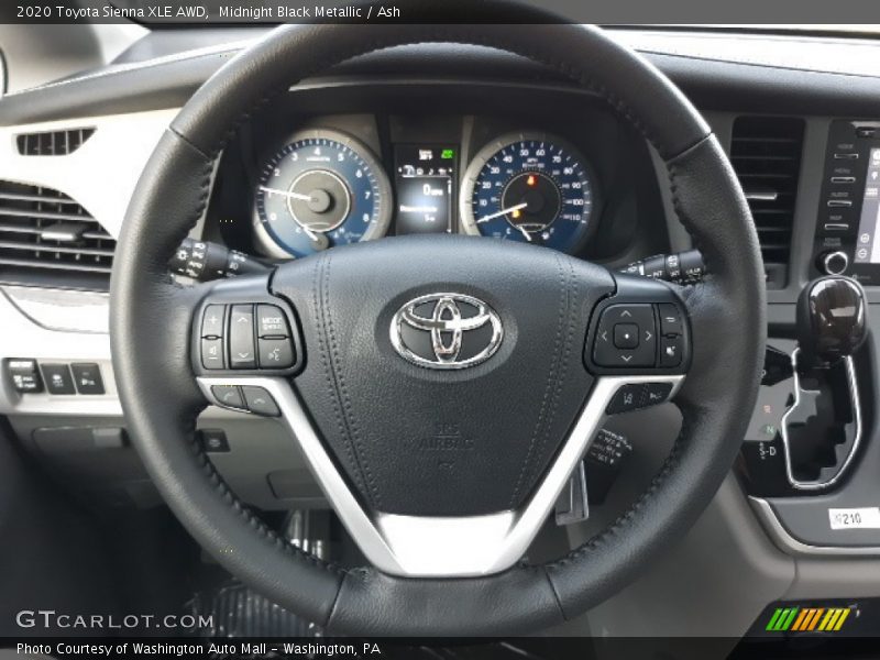Midnight Black Metallic / Ash 2020 Toyota Sienna XLE AWD
