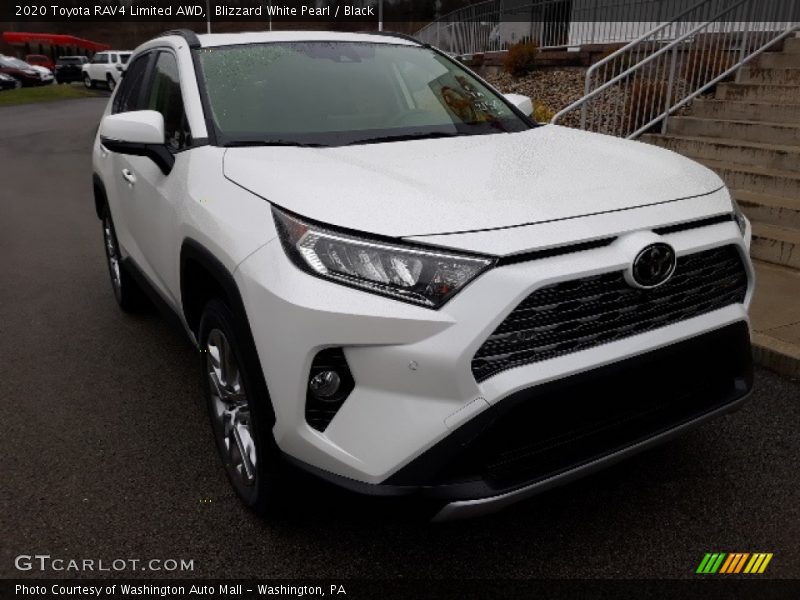 Blizzard White Pearl / Black 2020 Toyota RAV4 Limited AWD