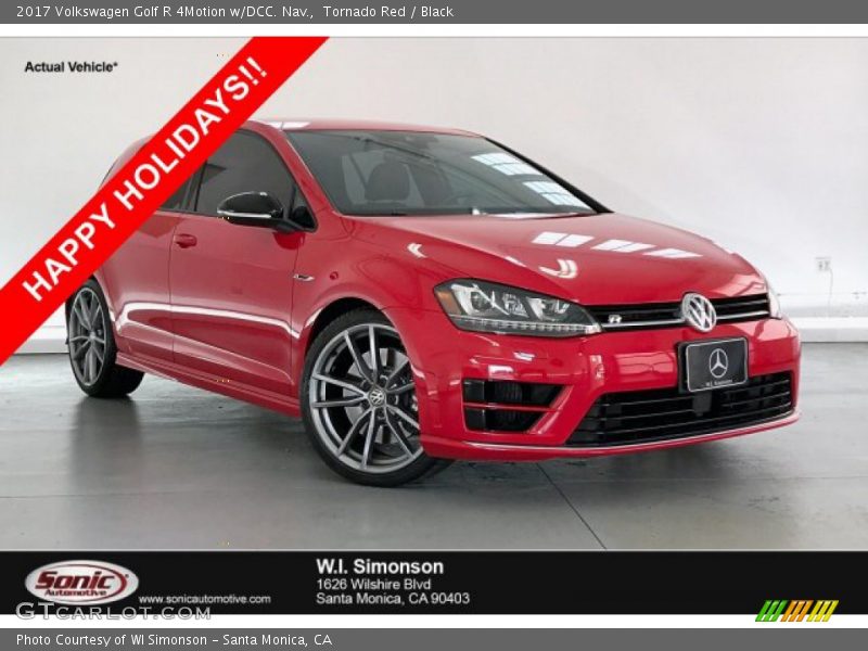Tornado Red / Black 2017 Volkswagen Golf R 4Motion w/DCC. Nav.