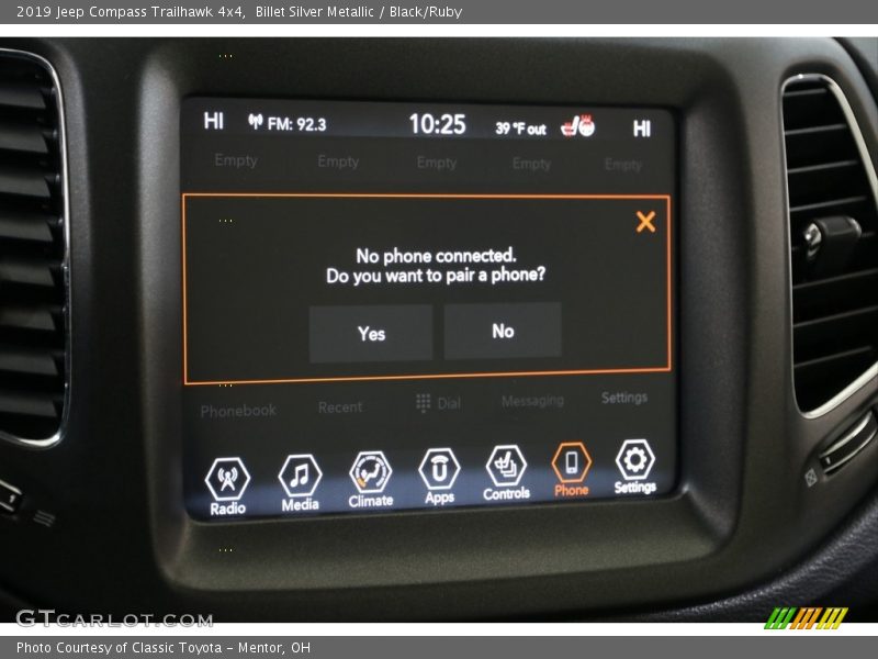 Controls of 2019 Compass Trailhawk 4x4