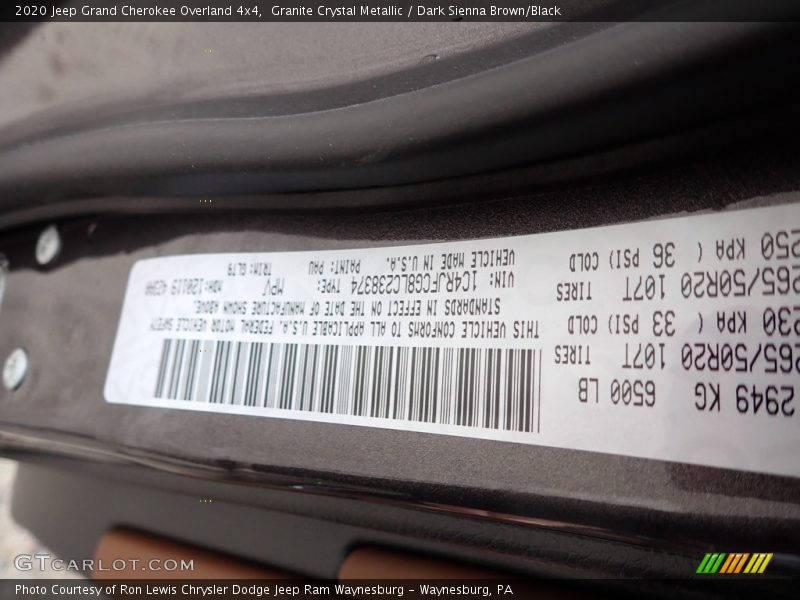 Granite Crystal Metallic / Dark Sienna Brown/Black 2020 Jeep Grand Cherokee Overland 4x4