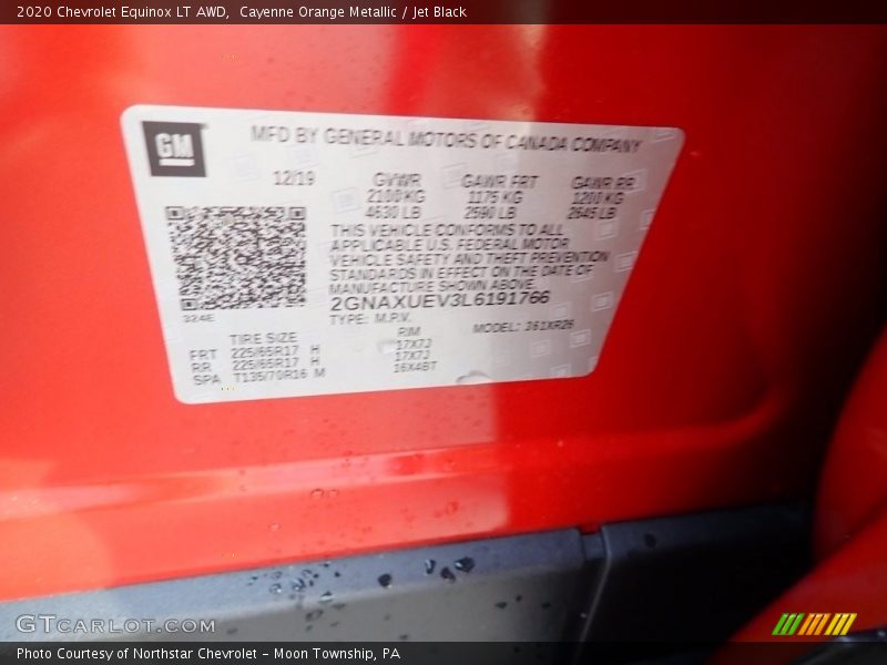Cayenne Orange Metallic / Jet Black 2020 Chevrolet Equinox LT AWD