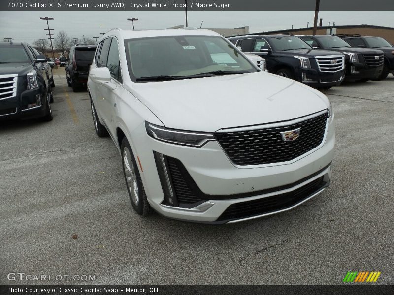 Crystal White Tricoat / Maple Sugar 2020 Cadillac XT6 Premium Luxury AWD