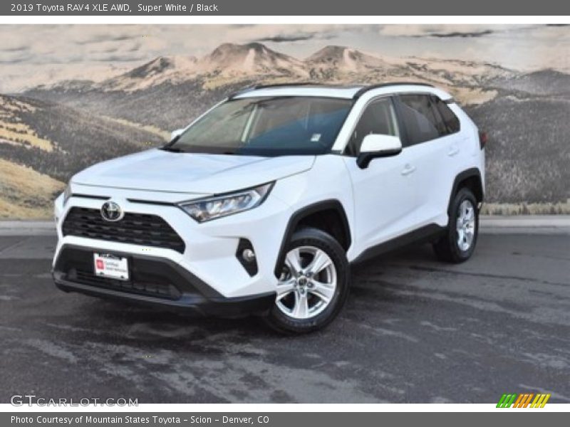 Super White / Black 2019 Toyota RAV4 XLE AWD