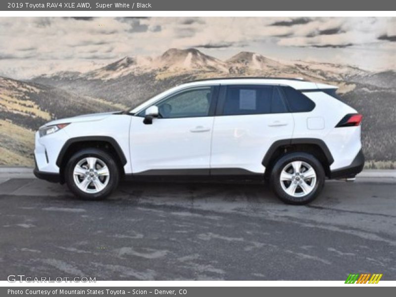 Super White / Black 2019 Toyota RAV4 XLE AWD