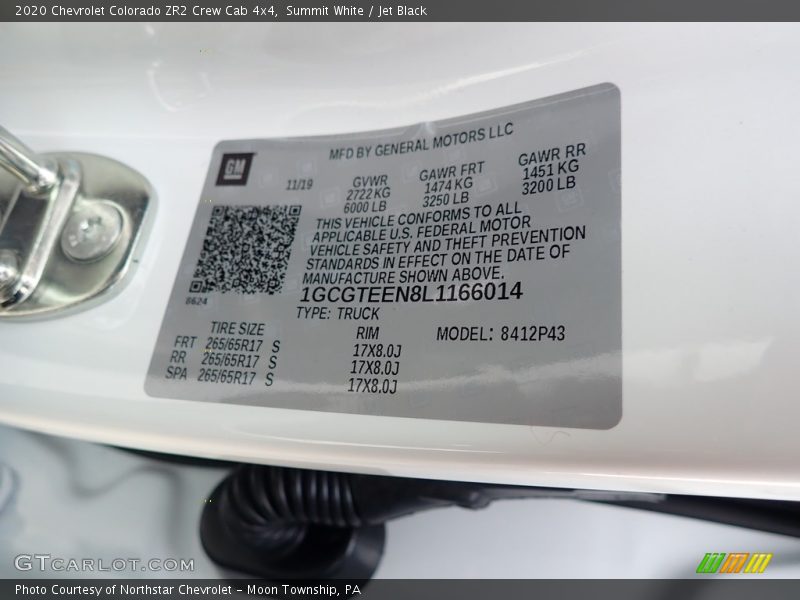 Summit White / Jet Black 2020 Chevrolet Colorado ZR2 Crew Cab 4x4