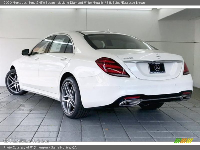 designo Diamond White Metallic / Silk Beige/Espresso Brown 2020 Mercedes-Benz S 450 Sedan