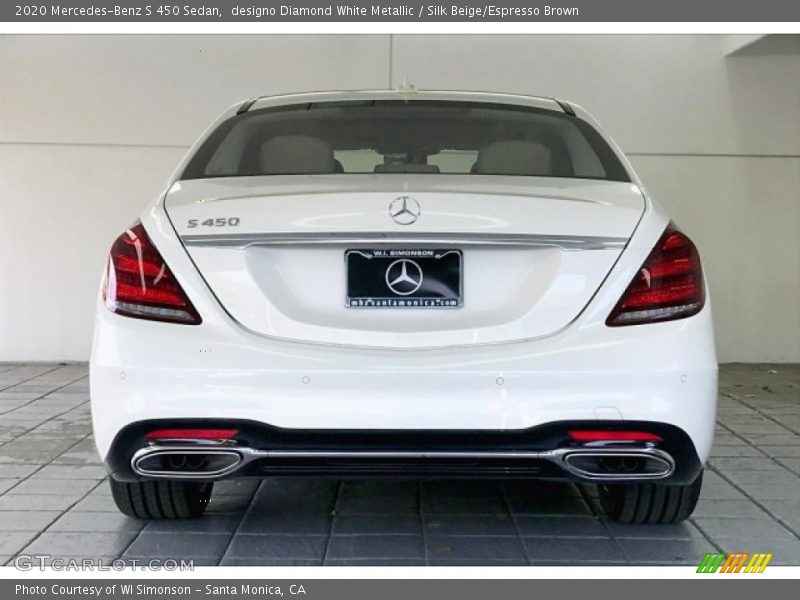 designo Diamond White Metallic / Silk Beige/Espresso Brown 2020 Mercedes-Benz S 450 Sedan