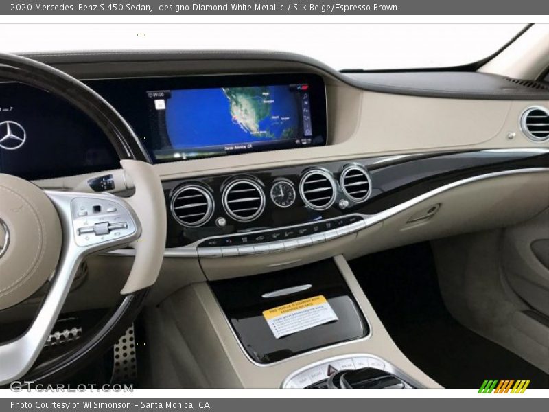 designo Diamond White Metallic / Silk Beige/Espresso Brown 2020 Mercedes-Benz S 450 Sedan