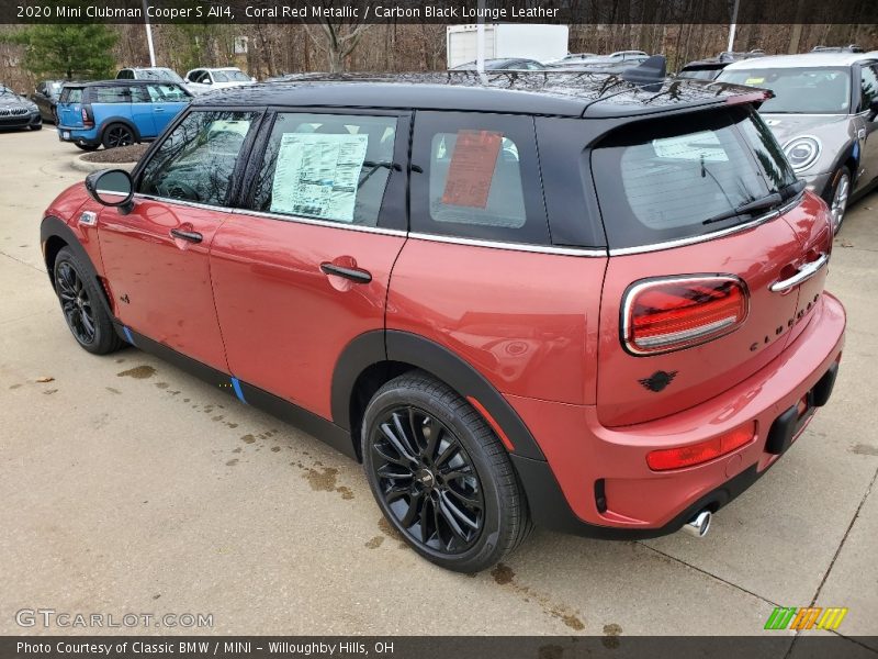 Coral Red Metallic / Carbon Black Lounge Leather 2020 Mini Clubman Cooper S All4