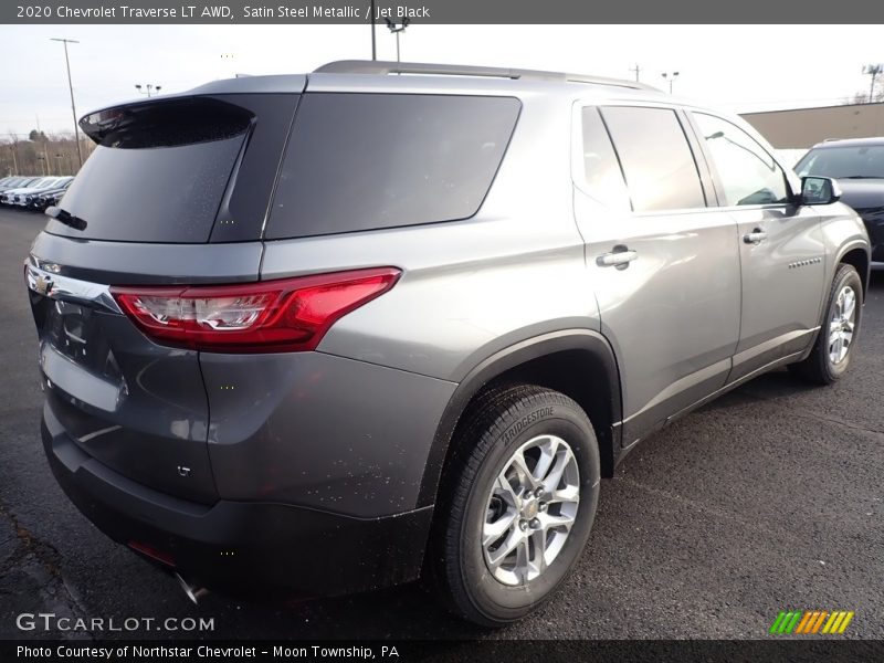 Satin Steel Metallic / Jet Black 2020 Chevrolet Traverse LT AWD