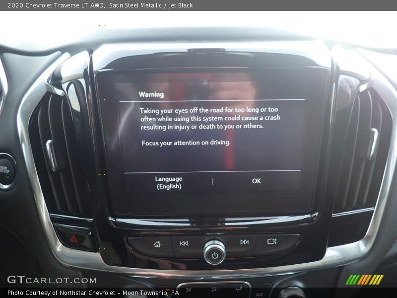 Satin Steel Metallic / Jet Black 2020 Chevrolet Traverse LT AWD