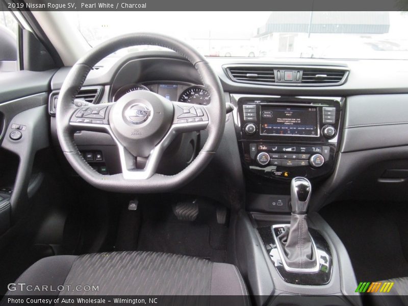 Pearl White / Charcoal 2019 Nissan Rogue SV