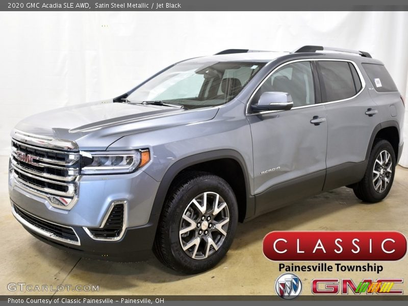Satin Steel Metallic / Jet Black 2020 GMC Acadia SLE AWD