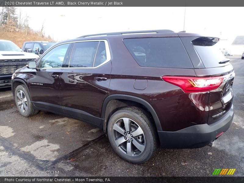 Black Cherry Metallic / Jet Black 2020 Chevrolet Traverse LT AWD