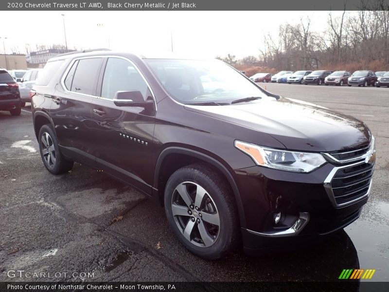 Black Cherry Metallic / Jet Black 2020 Chevrolet Traverse LT AWD