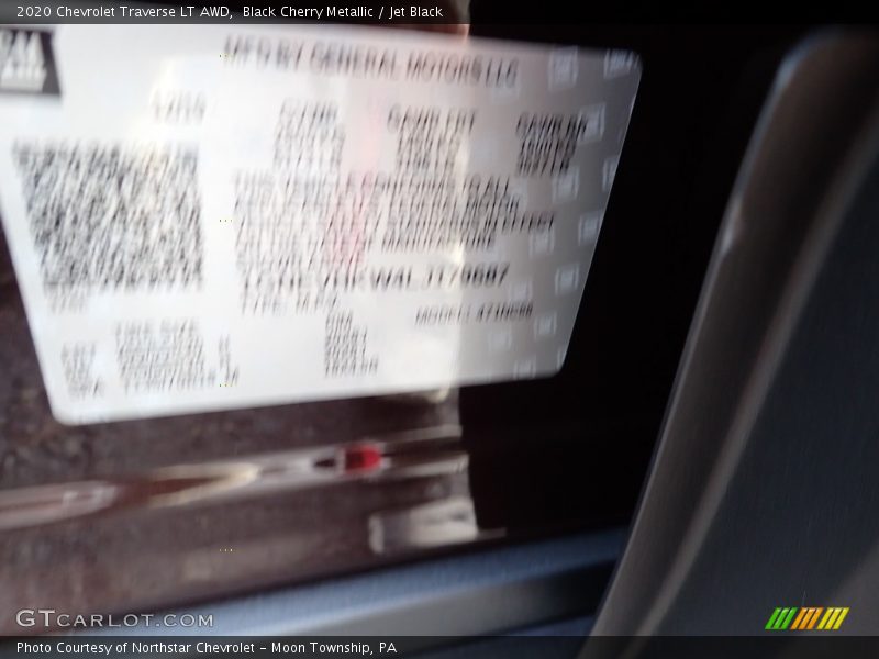 Black Cherry Metallic / Jet Black 2020 Chevrolet Traverse LT AWD