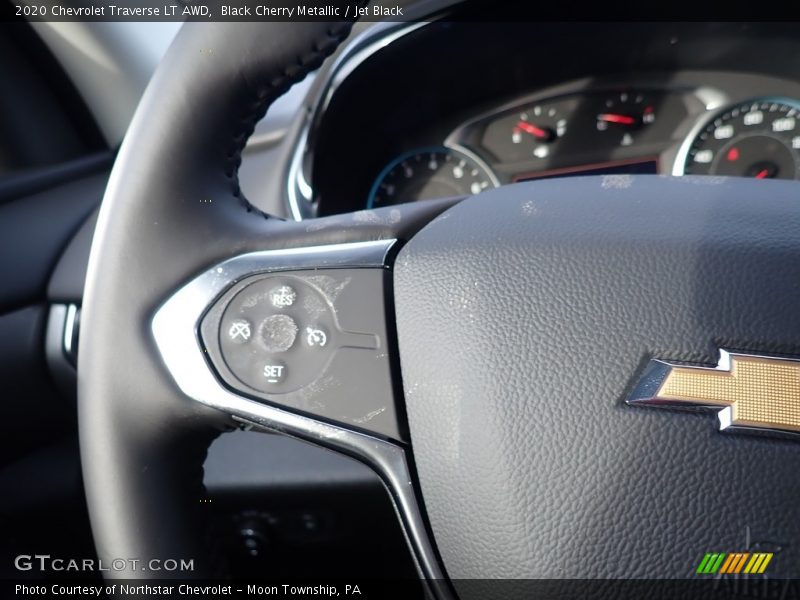 Black Cherry Metallic / Jet Black 2020 Chevrolet Traverse LT AWD